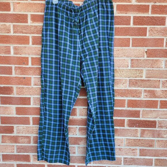 Lands' End Plaid Green Blue Pajama Set Men's Size Large 42-44 100% Cotton - Picture 3 of 10